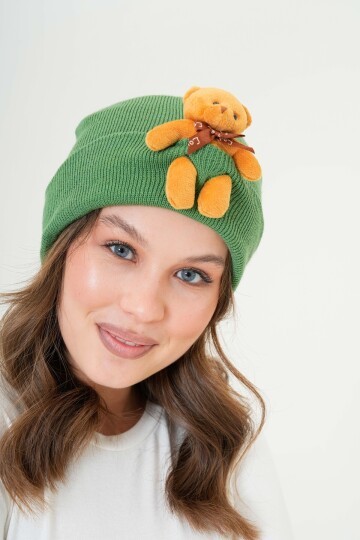 Unisex Ayılı Spor Şık Tasarım Hediyelik Bebe Mavisi Bere