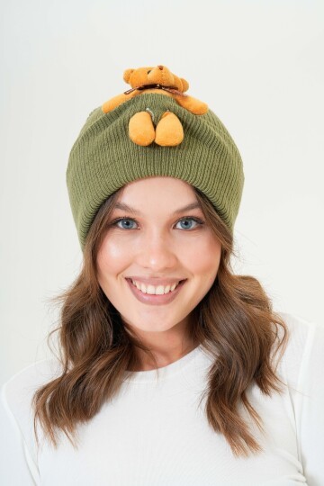 Unisex Ayılı Spor Şık Tasarım Hediyelik Bebe Mavisi Bere