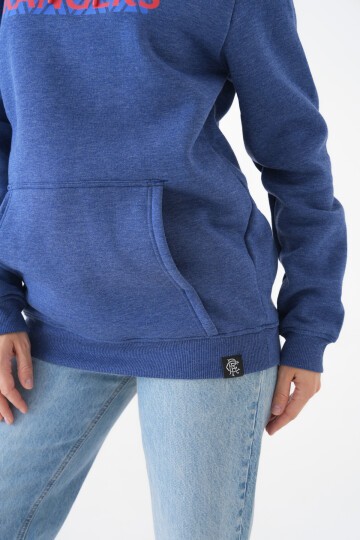 Unisex Kanguru Cepli Kapüşonlu Yazılı Rahat Spor Şık Kışlık Uzun Kol Sweatshirt