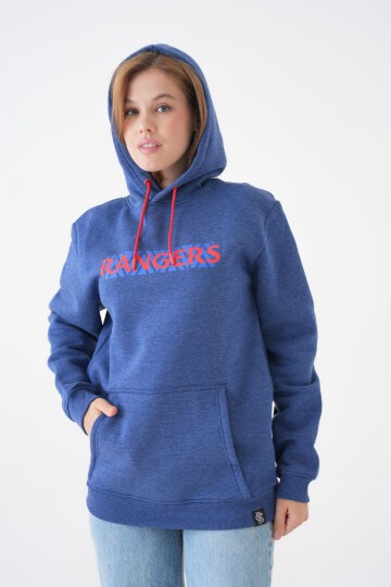 Unisex Kanguru Cepli Kapüşonlu Yazılı Rahat Spor Şık Kışlık Uzun Kol Sweatshirt