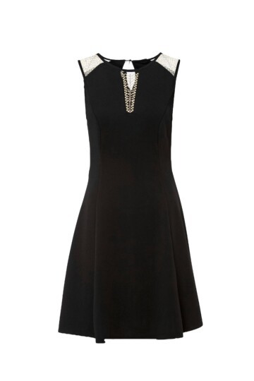 Kadın Bisiklet Yaka Gold Taş Baskılı Omuz Çan Etek Şık Curve Abiye Elbise