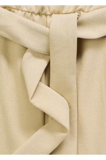 Kadın Degaje Yaka Kolsuz Pantolon Bluz Görünümlü Spor Şık Büyük Beden Curve Kuşaklı Tulum