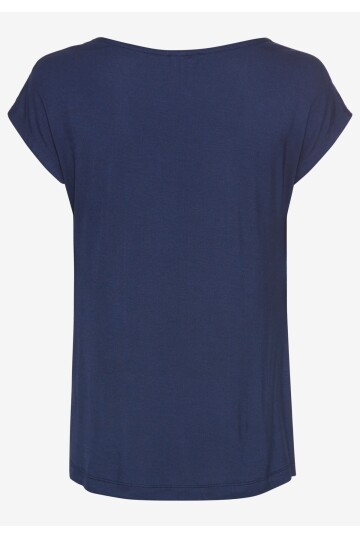 Kadın Degaye Yaka Saten Viskon Kısa Kol Spor Şık Desenli Bluz