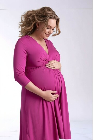 Kadın Göğüs Altında Düğüm Model Truvakar Kol Spor Şık Viskon Büyük Beden Curve Hamile Elbisesi