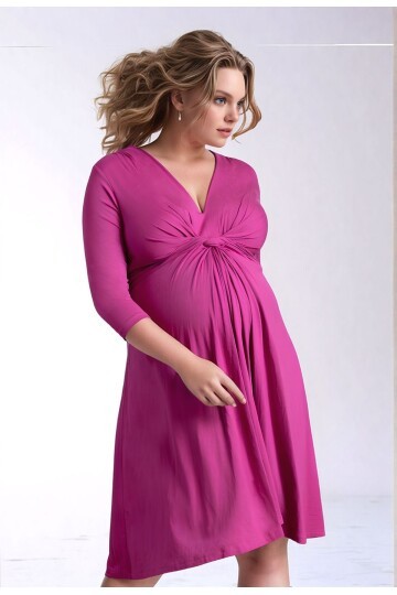 Kadın Göğüs Altında Düğüm Model Truvakar Kol Spor Şık Viskon Büyük Beden Curve Hamile Elbisesi