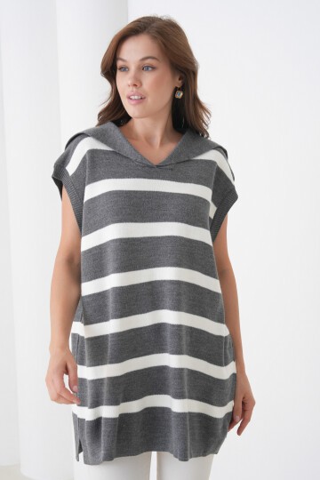 Kadın Kolsuz Gömlek Yaka Triko Tesettüre Uygun Spor Şık Yelek