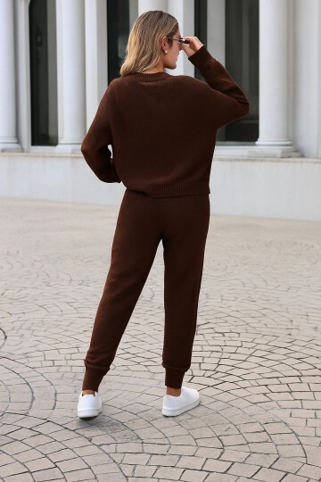 Kadın Rahat Kalıp Örgü Triko Tasarım Alt Üst Takım