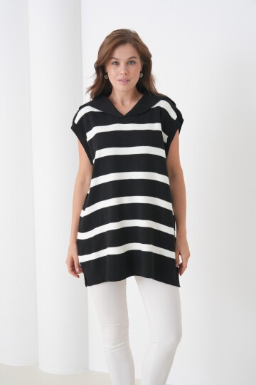 Kadın Kolsuz Gömlek Yaka Triko Tesettüre Uygun Spor Şık Yelek