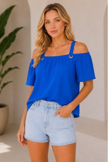 Kadın Yazlık Askılı Kuşgözü Detay Curve Spor Şık Casual Büyük Bedeb Bluz